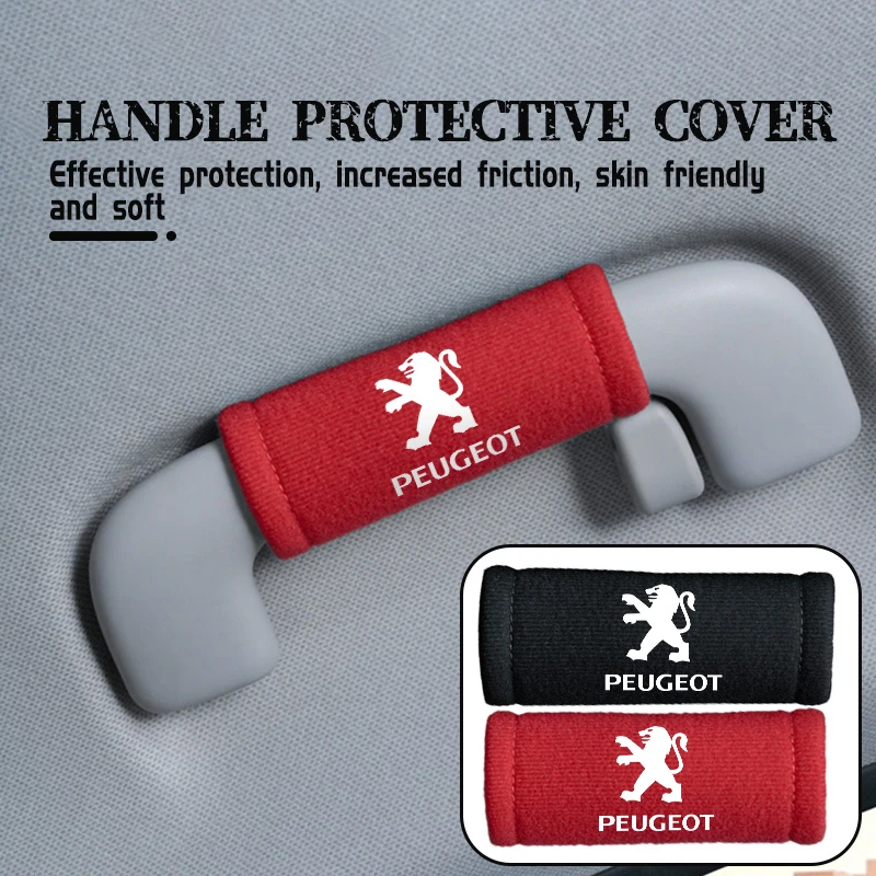 Poignée de toit en daim pour intérieur de voiture Peugeot, housse de protection en peluche, accessoires automobiles 206 208 207 3008 308 2008 107 508 607 106 406