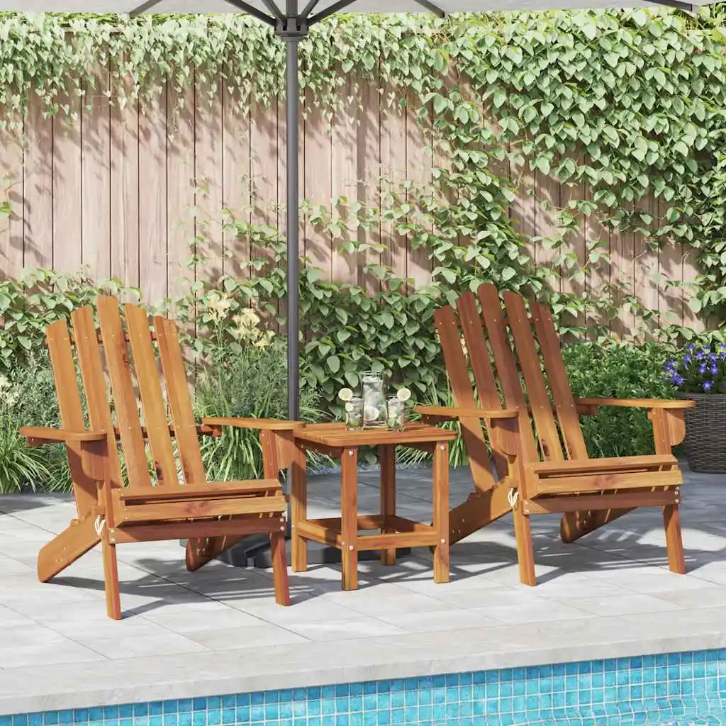 2er-Set Adirondack-Gartenstühle aus massivem Akazienholz. Mehrteiliges Set in mehreren Farben erhältlich, Strand- und Pool-Gartenstuhl für den Außenbereich
