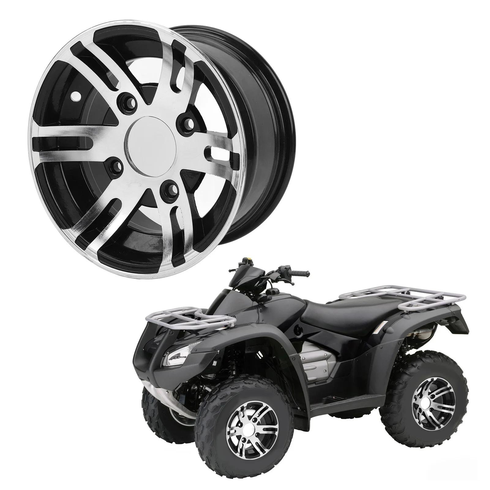 ATV-Aluminiumlegierungsfelge, 25,4 cm, ATV-Felge, hochfeste ATV-Aluminiumlegierungsfelge für Go Karts, Wagen, ATV-Felge Image