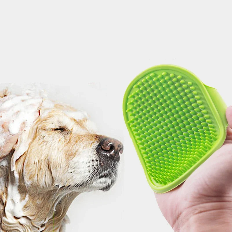 Weiche Gummi Hund Pinsel Kamm Katze Bad Pinsel Gummi Handschuh Haar Pelz Pflege Massage Pinsel Für Hund Katzen Haustier Bad Liefert Image