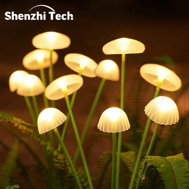  Shenzhi Tech Solar Jellyfish Bodenleuchten 6/8 LEDs – Outdoor-Pilzlampe, Automatische Ein/Aus Gartenbeleuchtung ﻿