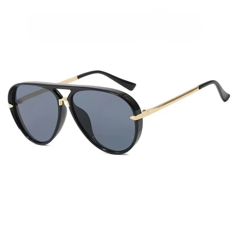 Übergroße Piloten-Sonnenbrille, Neueste Mode, Doppelbrücken-Design, Farbverlauf-Sonnenbrille für Damen, Trendige Luxusmarken-Design-Shades Image