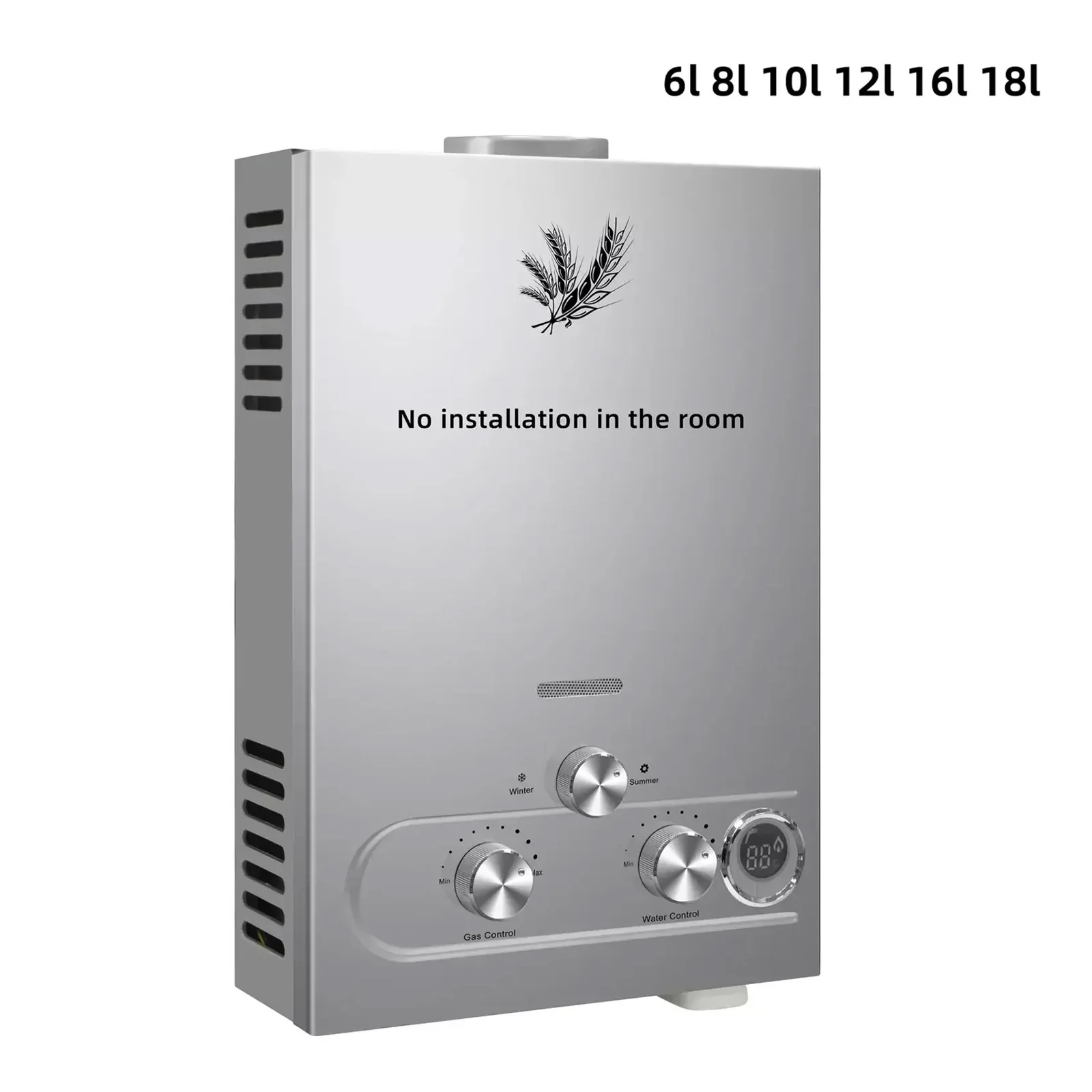 VEVOR LPG Flüssiggas-Warmwasserbereiter 6L 8L 10L 12L 16L 18L Flüssiggas Propan-Butan-Warmwasserbereiter Image