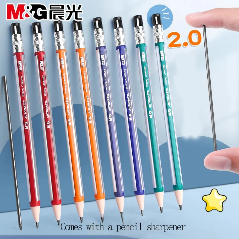 M&G 2,0 mm automatisches Bleistift-Set HB automatischer Studentenbleistift mit Bleistiftroller, Bleistiftmine, Schulstift, Kawaii, süßes Briefpapier Image