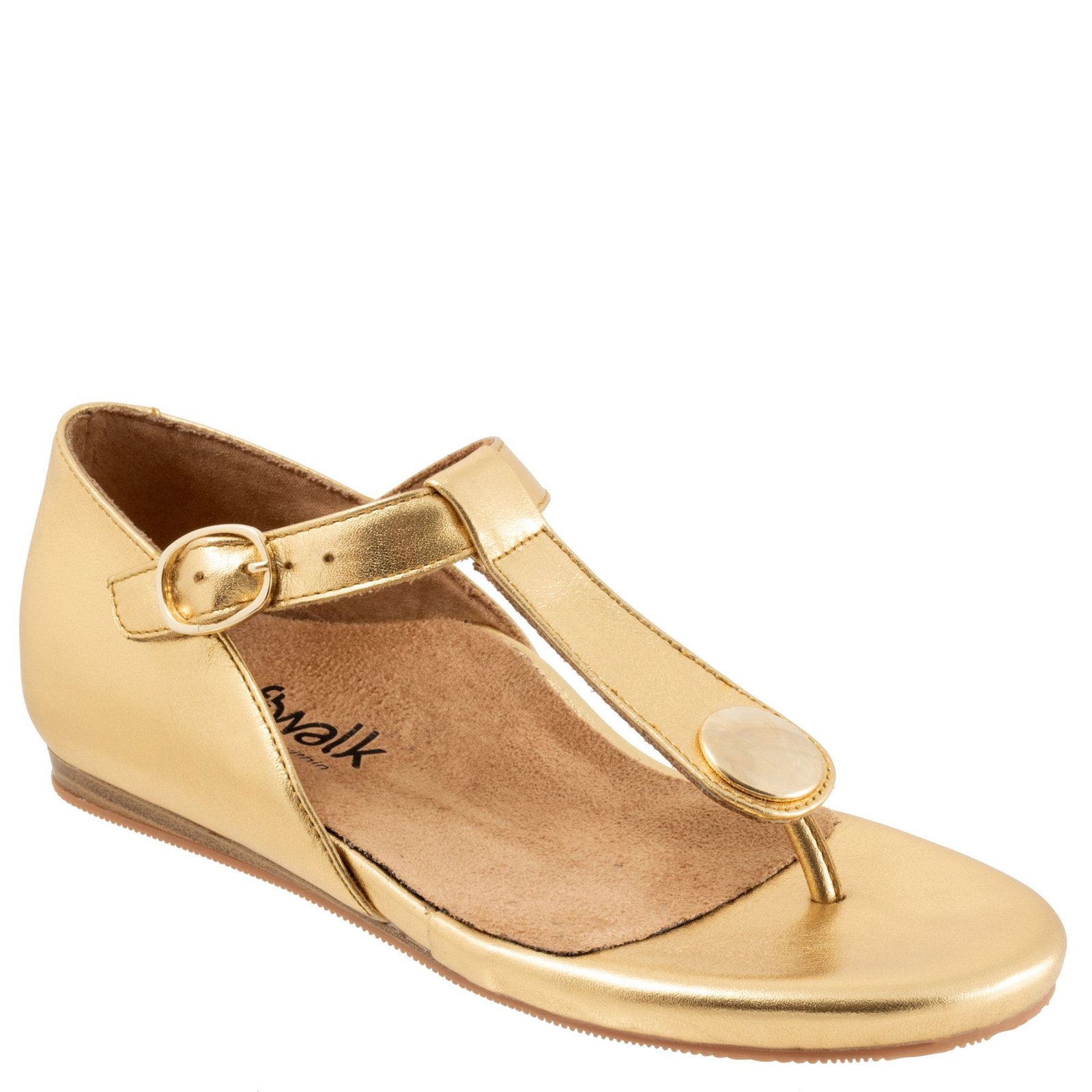 Softwalk Charlotte - Womens 8 Gold,Metallic Sandal N
