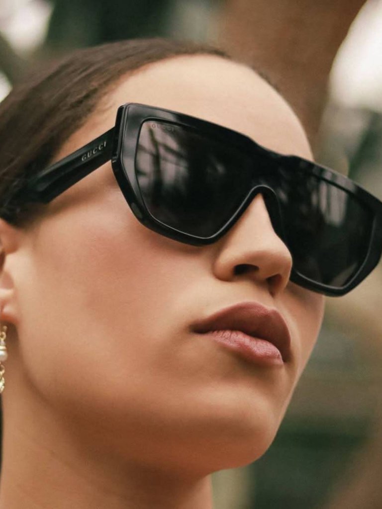 Gucci Accessories | Gucci Gg0997s 002 Shield Sunglasses - Black\Grey | Color: Black/Gray | Size: 99 - 01 - 145