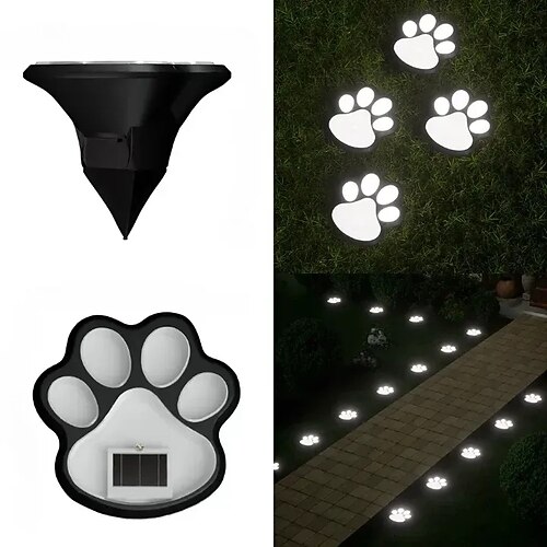 Simpatica luce solare a forma di zampa, luci da giardino impermeabili per esterni, luci da giardino a LED con animali per giardino, patio, aiuole, decorazioni per prato