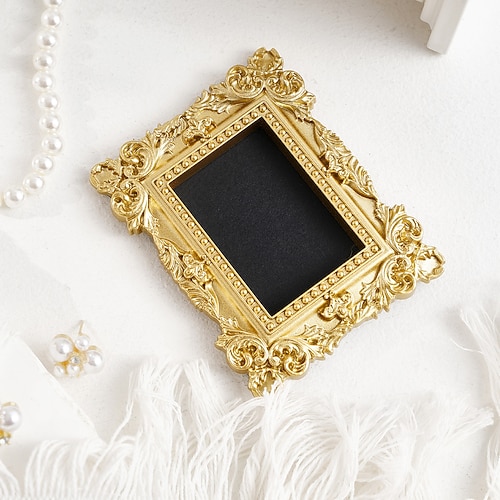 mini cornici vintage dorate europee in resina goffrata cornice portafoto – decorazione da parete dipinta a mano, decorazione da parete fai da te, piccolo accessorio per cornice portafoto per casa,