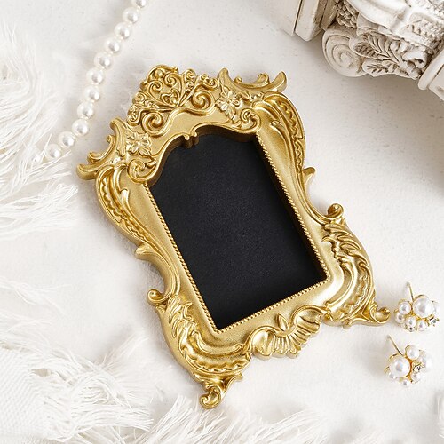 mini cornici vintage dorate europee in resina goffrata cornice portafoto – decorazione da parete dipinta a mano, decorazione da parete fai da te, piccolo accessorio per cornice portafoto per casa,
