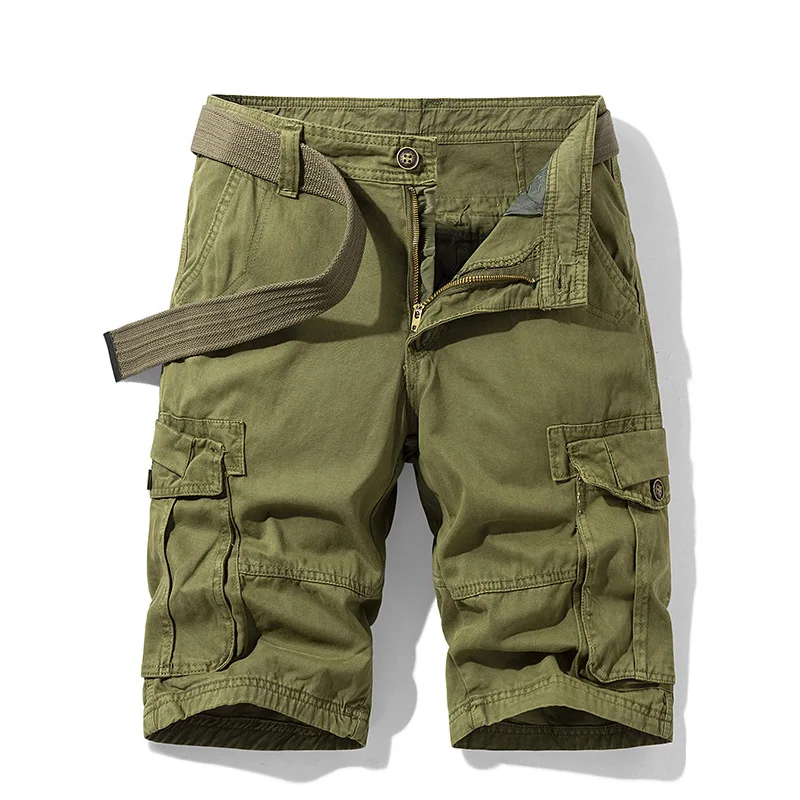 Neue Sommer Herren Streetwear Retro Cargo Shorts Hochwertige Baumwoll-Shorts mit Mehreren Taschen Lässige Arbeitsshorts Bequeme Hosen Größe 38 Image