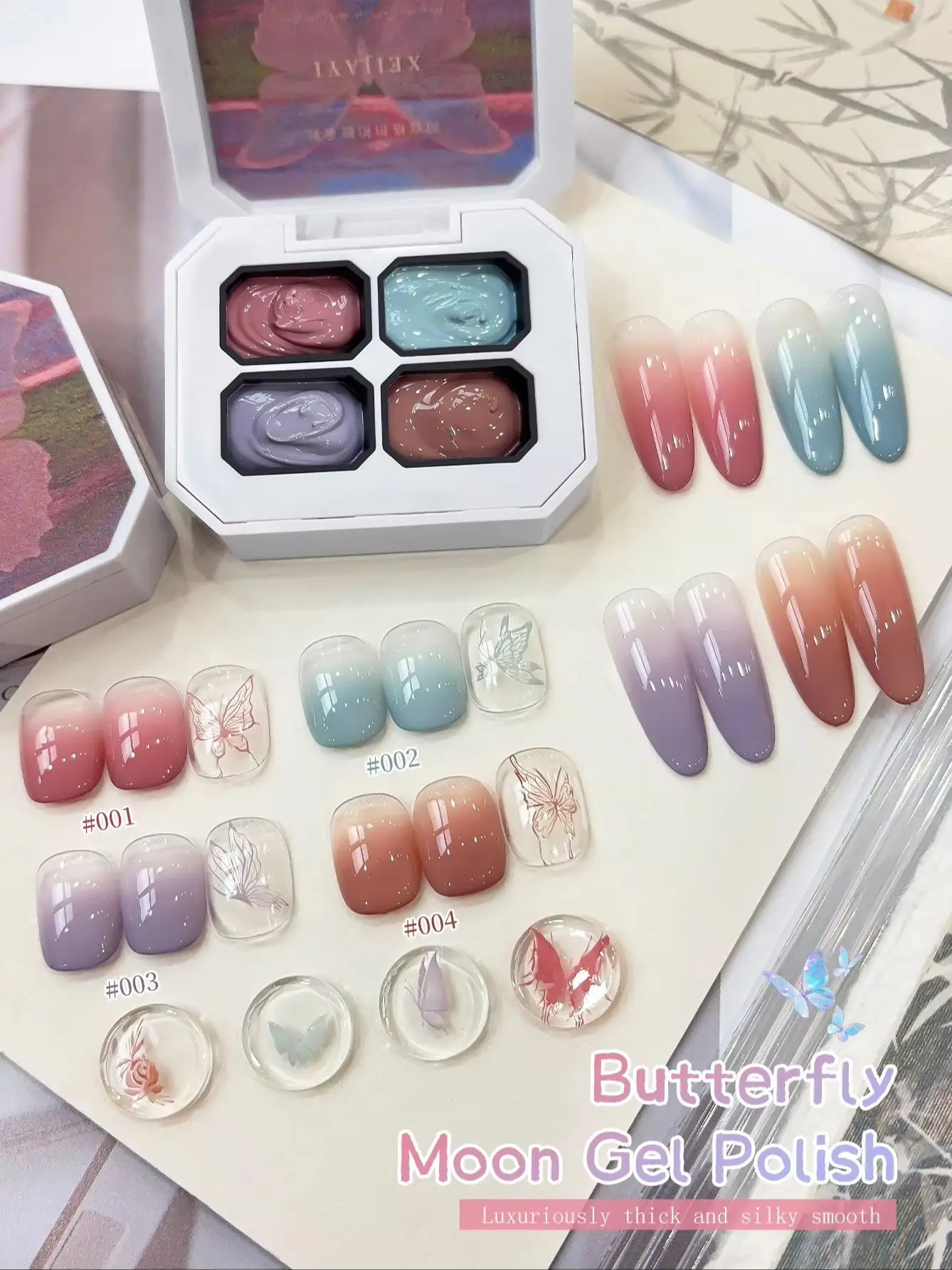 XEIJAYI 4-Farben Patting Gel: Hochpigmentiertes, beliebtes, halbfestes Nagellack-Gel für Nagelstudios und DIY Image