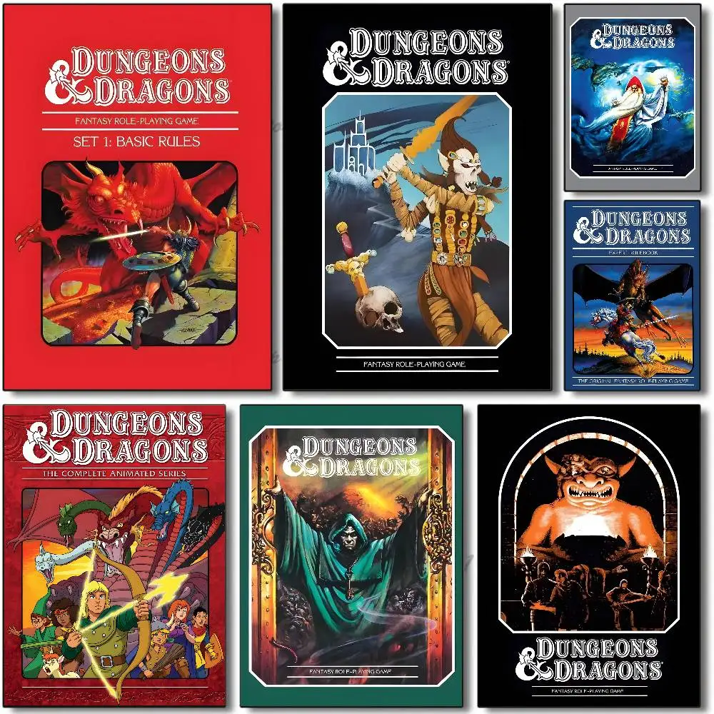 1 Stück klassisches Rollenspiel-Poster „Dungeons And Dragons“, Aufkleber, Druck, wasserfest, Wandkunst für Wohnzimmer, Schlafzimmer, Heimdekoration
