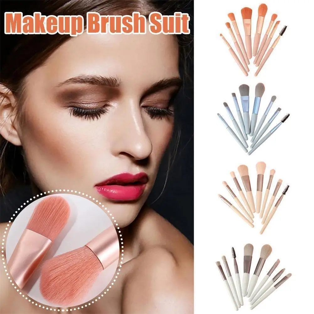 8-teiliges weiches, flauschiges Make-up-Pinsel-Set für Kosmetik, Foundation, Rouge, Puder, Lidschatten, zum Verblenden, Make-up-Pinsel, Schönheitswerkzeug Image