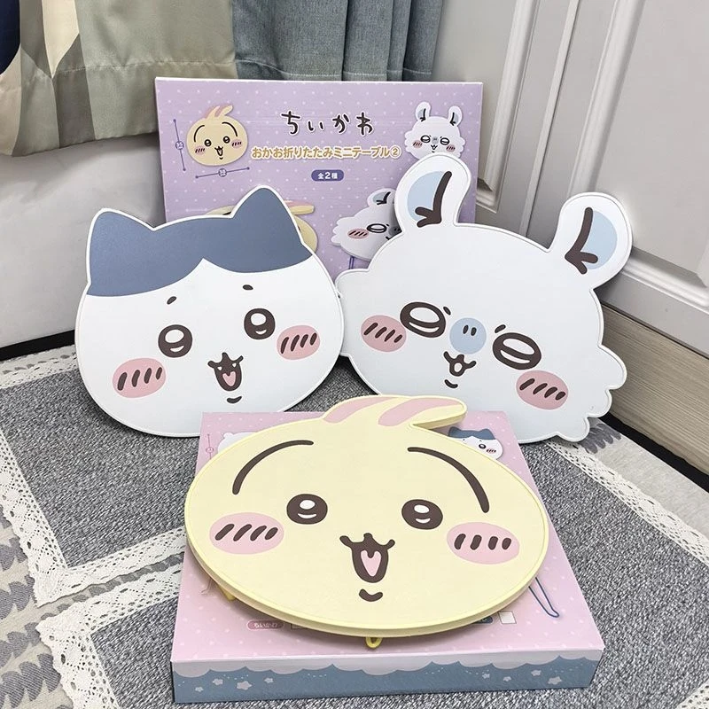 Niedlicher Chiikawa Klapp-Beistelltisch Kawaii Hachiware Usagi Cartoon Nachttisch-Tablett für Kinderzimmer Schlafzimmer Studierplatz Geschenk