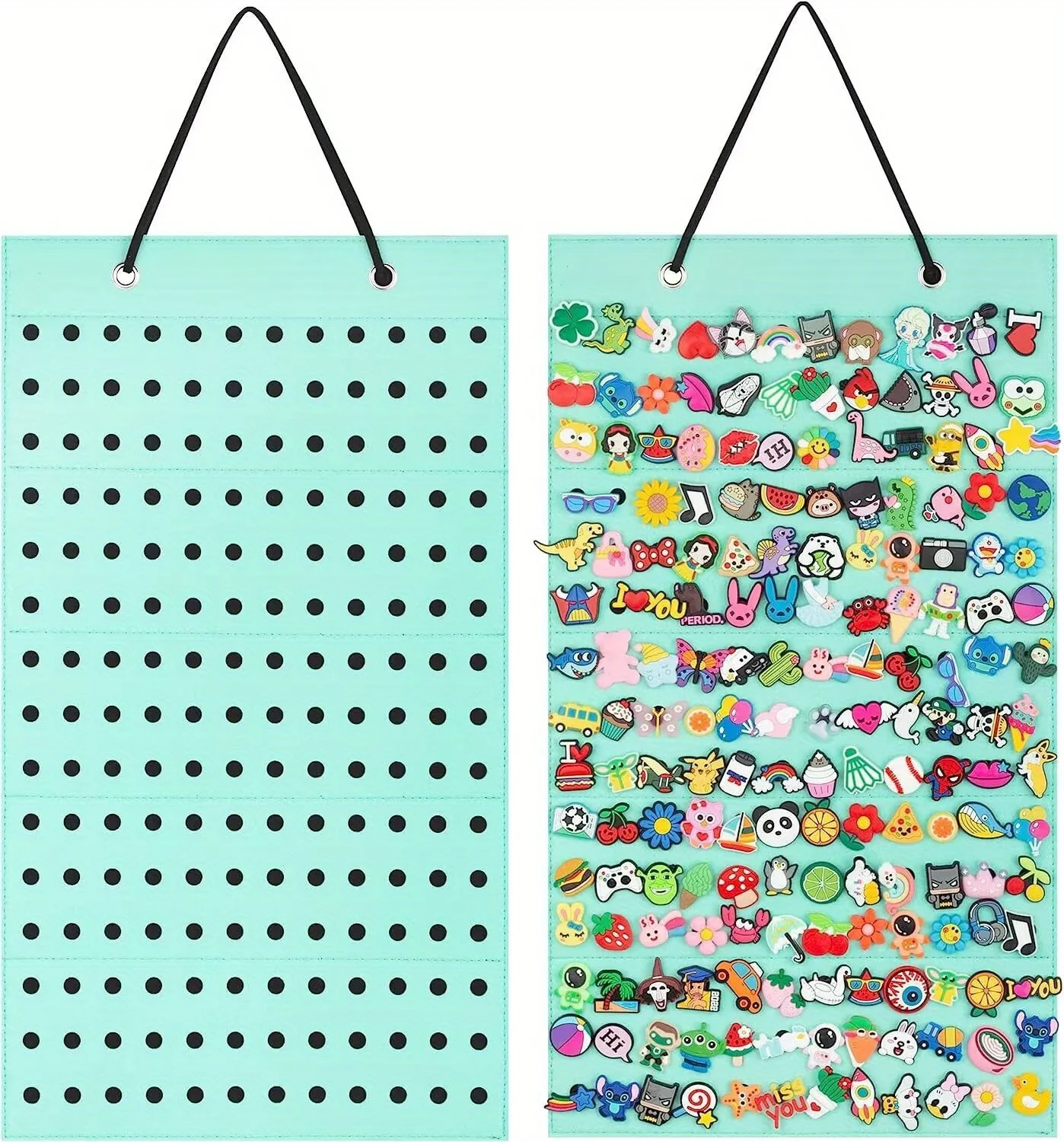 Schuh-Charms-Organizer mit 100/180 Löchern, Hängender Schuh-Charms-Halter, Schuh-Dekorations- und Clog-Charms-Display