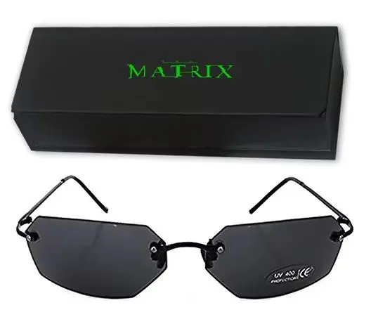 Klassische Matrix Agent Smith Stil Polarisierte Sonnenbrille Männer Coole Nieten Marke Design Sonnenbrille Oculos De Sol Cosplay Prop Image