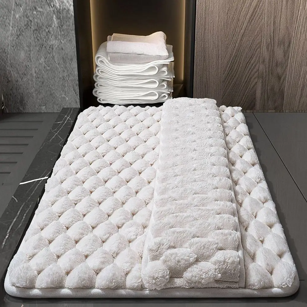 Tapis de bain antidérapant Durable, Absorption d'eau, doux, pour sol de salle de bain, lavable, pour cheveux longs, décor de salle de bain