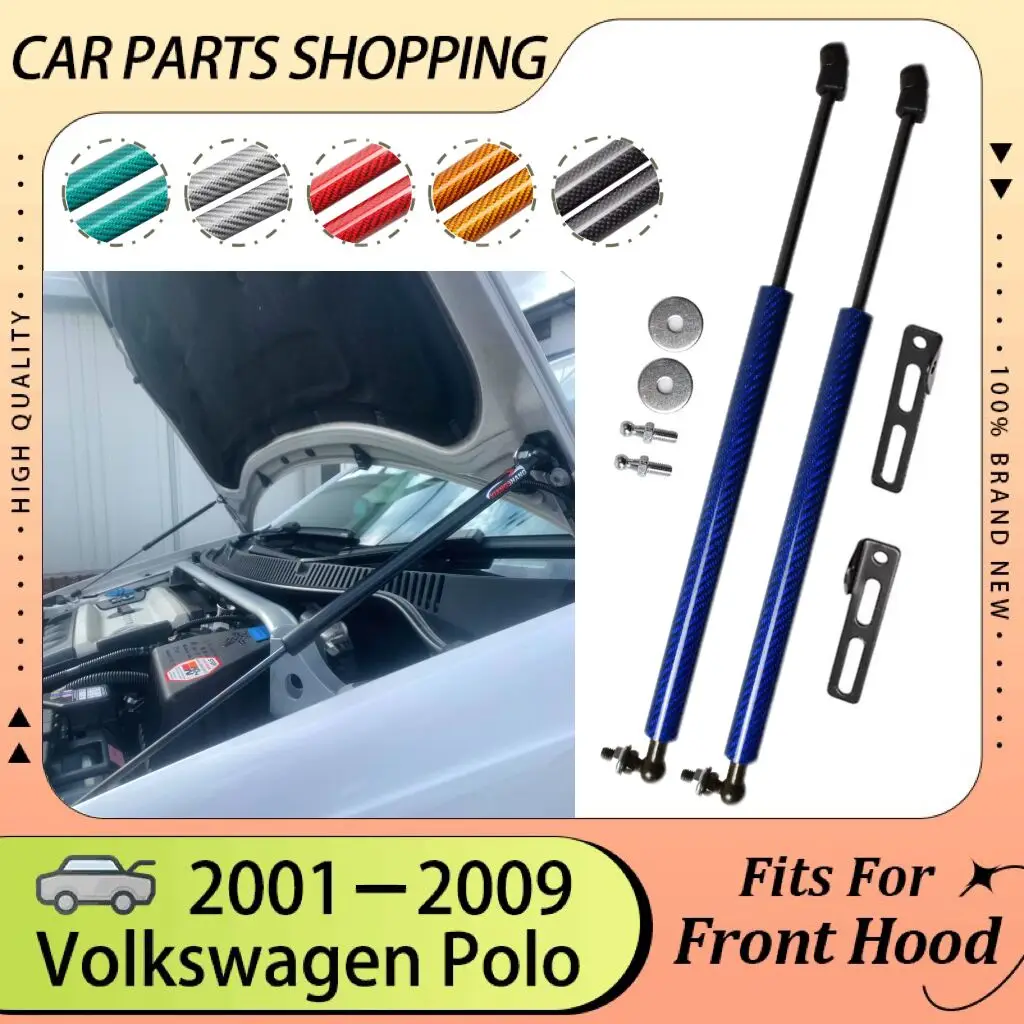 Haube Streben für 2001-2009 VW Volkswagen Polo 4th 9N 6Q 9N3 Vorderen Haube Gas Quellen Lift Unterstützt Schock dämpfer Absorber Kolben Image