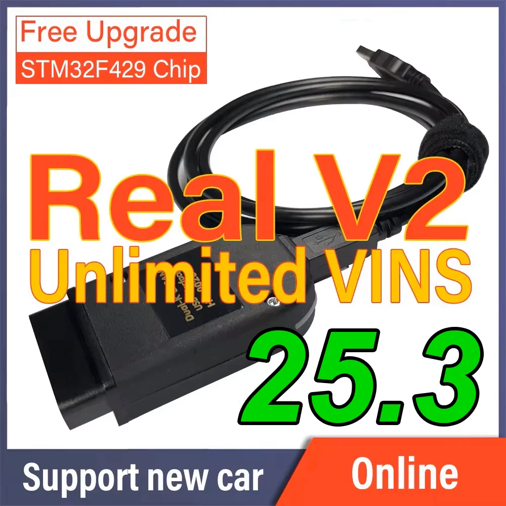 Vag com real hex v2 2010-2015 Update Grenzen vins hex-v2 1996 mit Hardware-USB-Schnitts telle für die Diagnose codierung von VCDS-Scannern Image