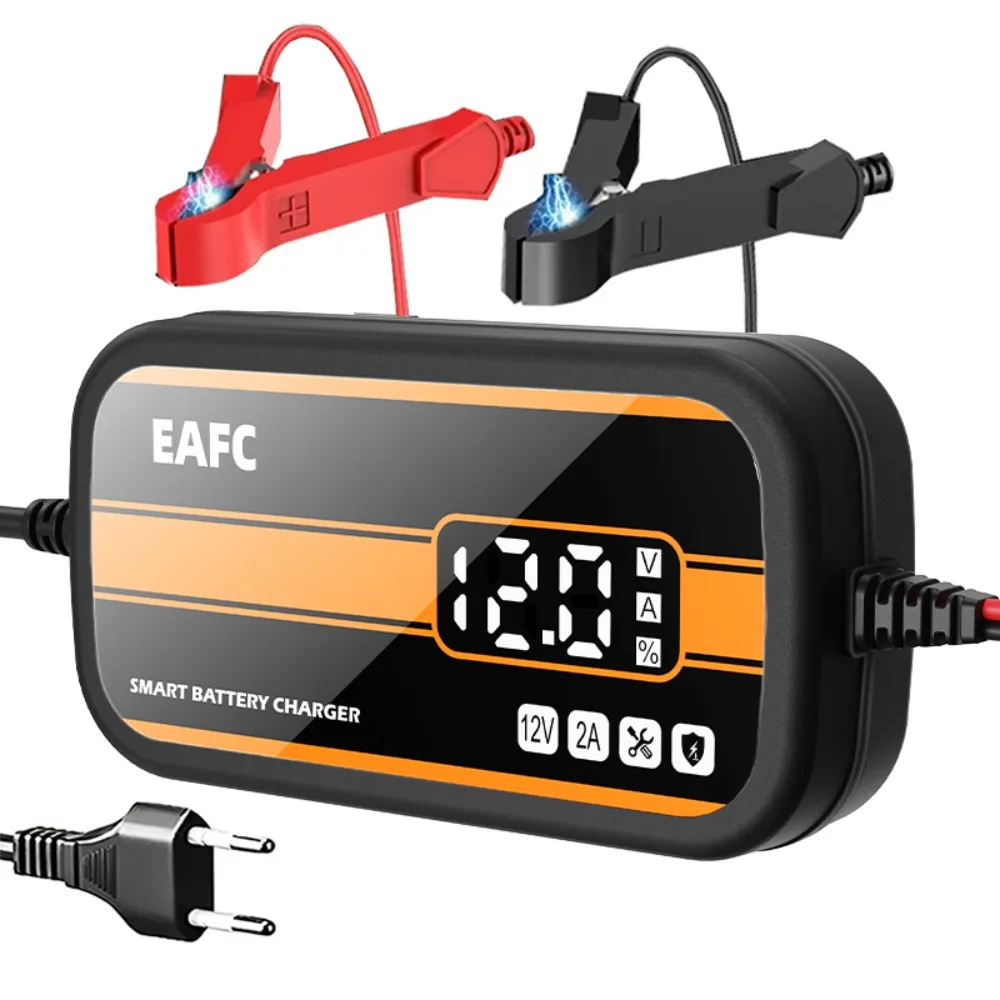 Neueste 12V Auto Batterie Ladegerät 2Ah-20Ah Intelligente Digital Display Blei Säure Batterie Reparatur Ladegerät für Auto SUV Motorrad Image
