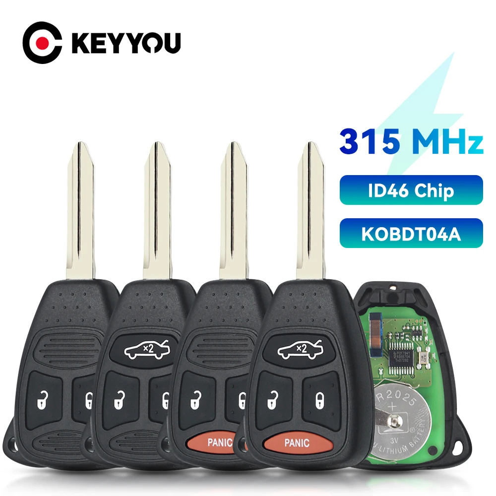 KEYYOU Mit Batterie KOBDT04A ID46 315/433Mhz Fernbedienung Autoschlüssel Für Dodge RAM JEEP Commander Compass Grand Cherokee Liberty Chrysler Image
