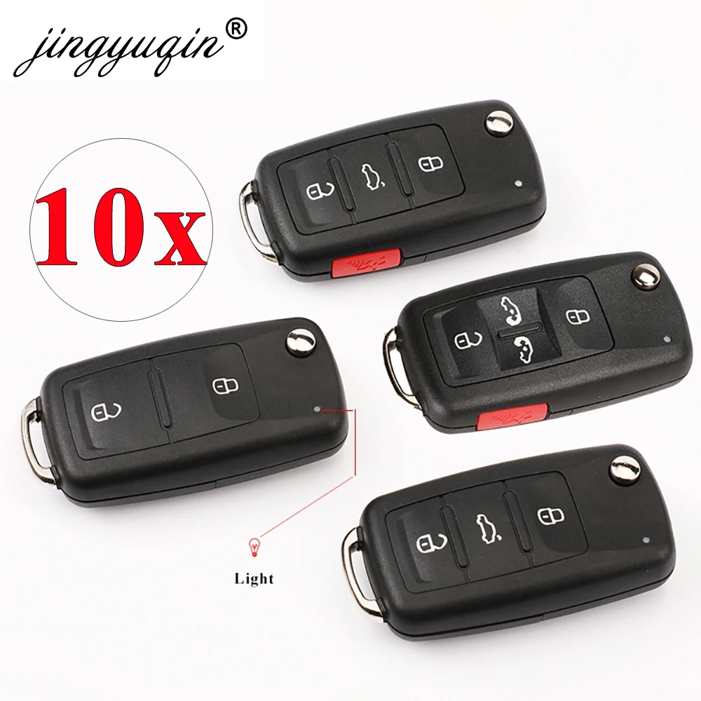 Jingyuqin 10 stücke 2/3/4 Taste Folding Remote Key Shell für VW Tiguan Golf Sagitar Polo MK6 touareg SITZ Switchblade Flip Fall Fob Image