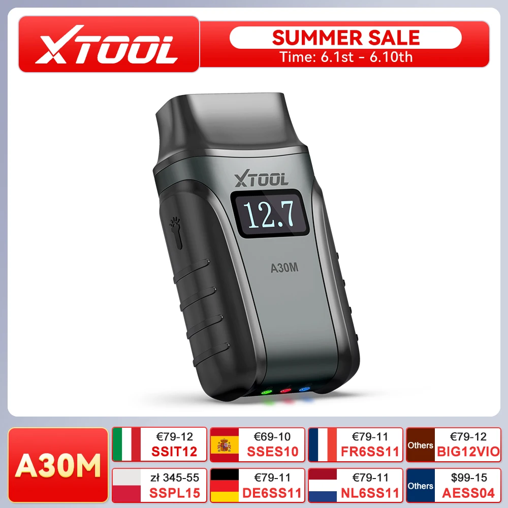 2026 XTOOL A30M V2.0 Drahtloser OBD2-Scanner BT-Diagnosetool für iPhone Android OBDII-Scan-Tool Bidirektionaler Scanner mit 26+ Resets All System-Diagnosetool-Codeleser Kostenlose Aktualisierung Keine Abonnementgebühr CAN FD FCA AutoAuth Image
