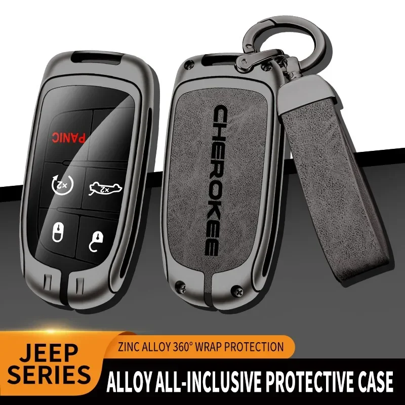 Zink-legierung Auto Schlüssel Fall Abdeckung Shell Fob Für Jeep Cherokee Fernbedienung Schutz Für JEEP CHEROKEE Schlüssel Abdeckung Auto Zubehör Image