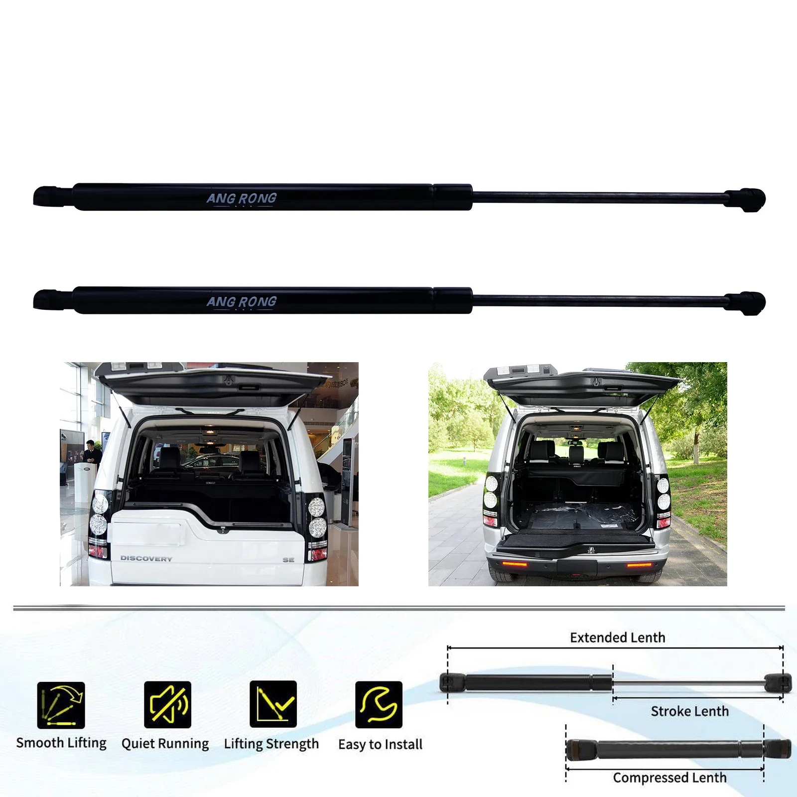 Paar Land Rover Discovery 3 4, hintere Heckklappen-Kofferraum-Gasdruckfedern, Ersatz für 2004–13 Image