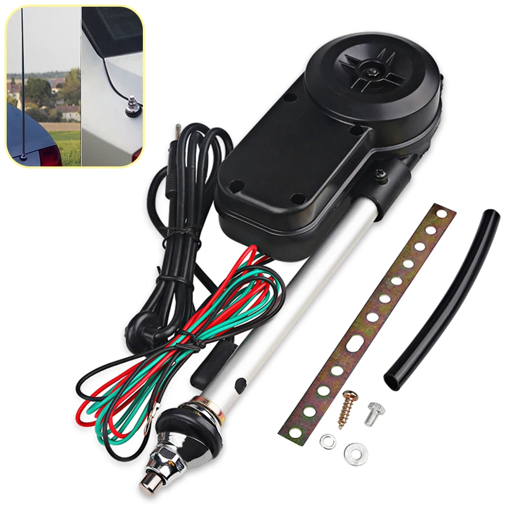 AM FM Sender Antennen Elektrische Antenne Automatische Teleskop Außen Fahrzeug Zubehör 12V Für Auto Radio Audio Universal Image