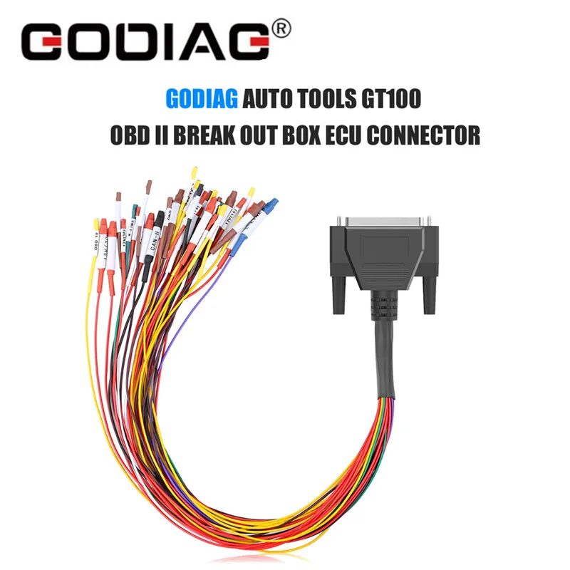 Buntes Überbrückungskabel DB25 für GODIAG AUTO TOOLS GT100 OBD II Break Out Box ECU-Anschluss Überbrückungskabel für GT100 Image