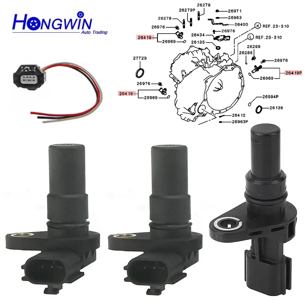 3 Stück Eingangs ausgang Übertragungs geschwindigkeit sensor für Nissan Altima Infiniti Cvt CVT7 Re0F11a JF015E 31935-1xf00 31935-1xf01 125958b Image