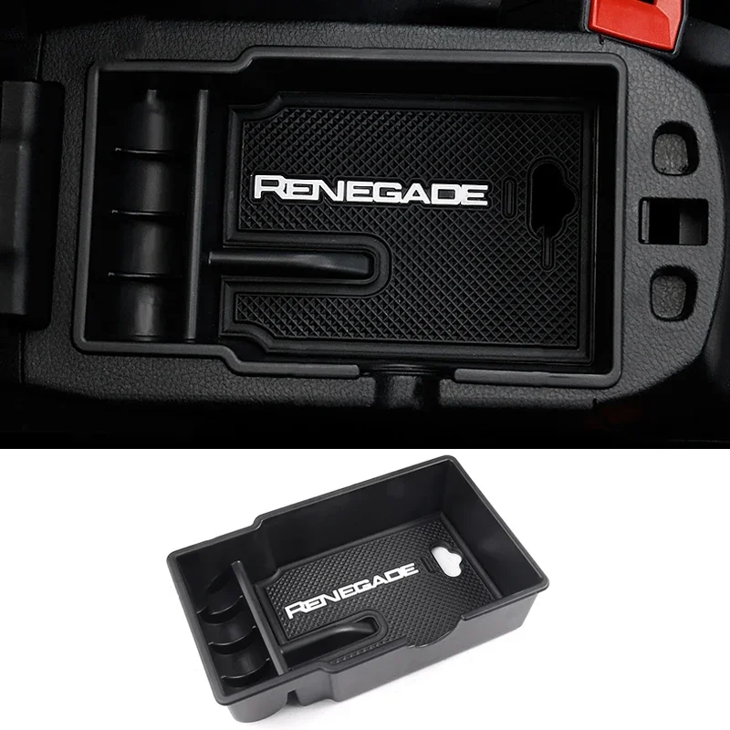 Für Jeep Renegade 2015-2018 2019 2020 2021 2022 2023 2024 2025 Auto Zentrale Armlehne Box Lagerung verstauen Aufräumen Container Fach Image