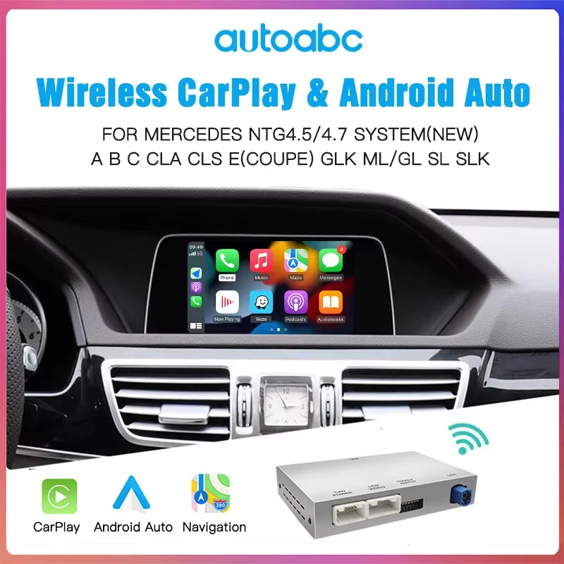 Drahtloses CarPlay für Mercedes Benz GLA CLA GLK A B C E W204 W246 W218 2011–2015 NTG4.5/4.7 mit Android Auto Mirror Link AirPlay Image