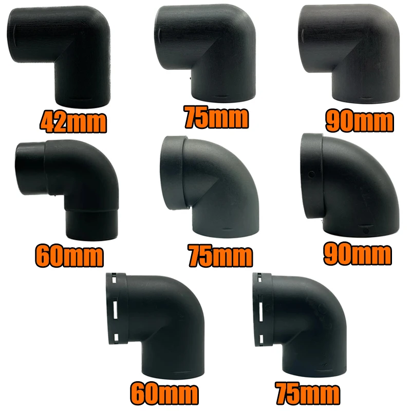 42mm 60mm 75mm 90mm L-förmige Luftkanal Rohr Winkel Outlet Stecker Joiner Air Vent für Webasto Eberspaecher Standheizung Image