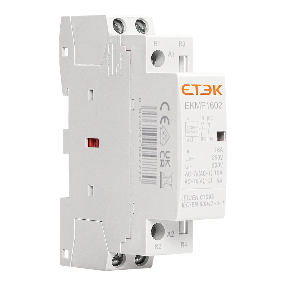 ETEK DIN-Schienen-Haushaltsmodul-AC-Schütz 220V Einphasig 2P 2NO 2NC 1NO 1NC 25A 20A 16A für Automatisierung EKMF Image