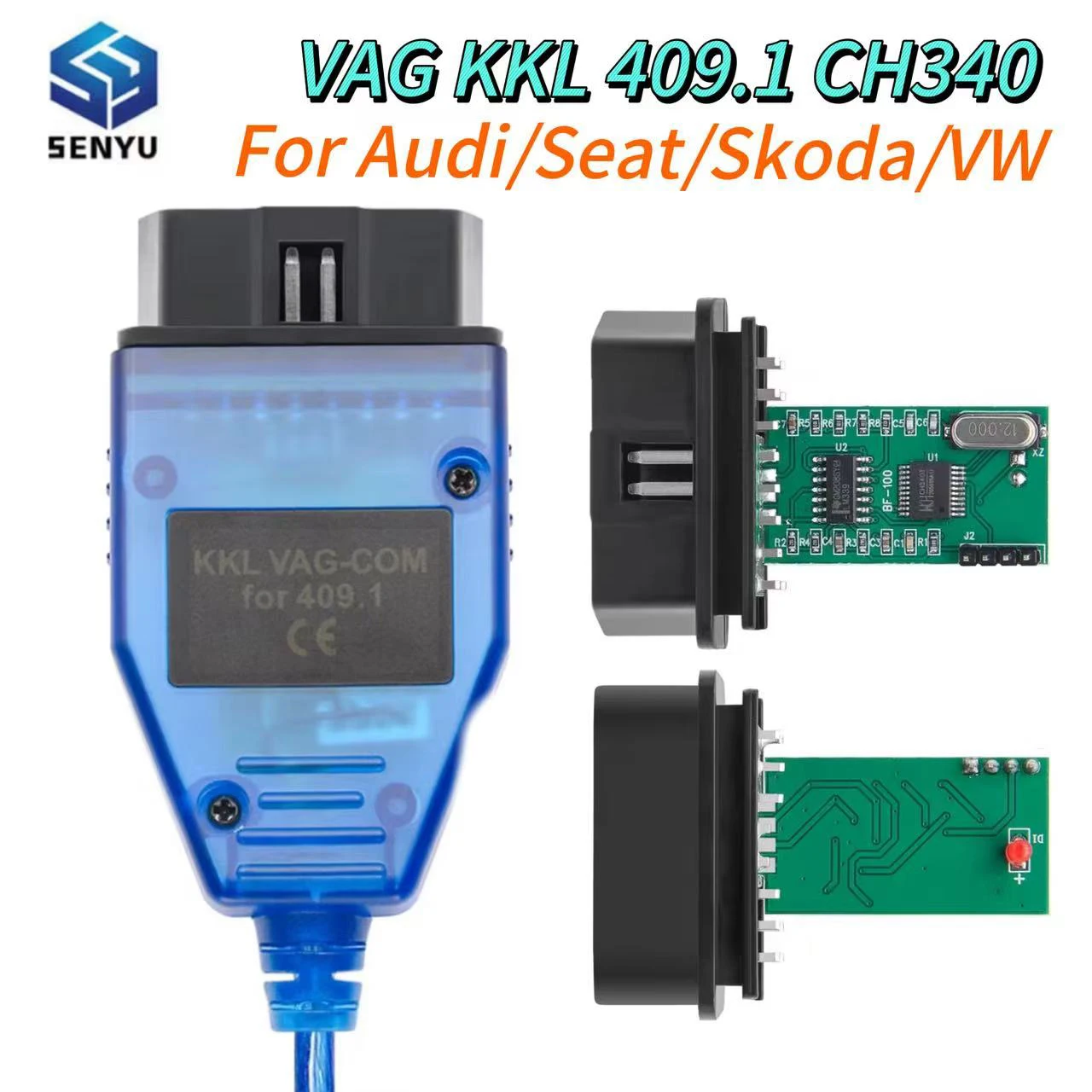 Für VAG KKL 409.1 CH340 OBD2 OBD 2 USB-Schnittstelle für Audi/Seat/Skoda/VW Auto-Diagnose VAG COM Kabel ECU Scanner-Tool 409 1 Image