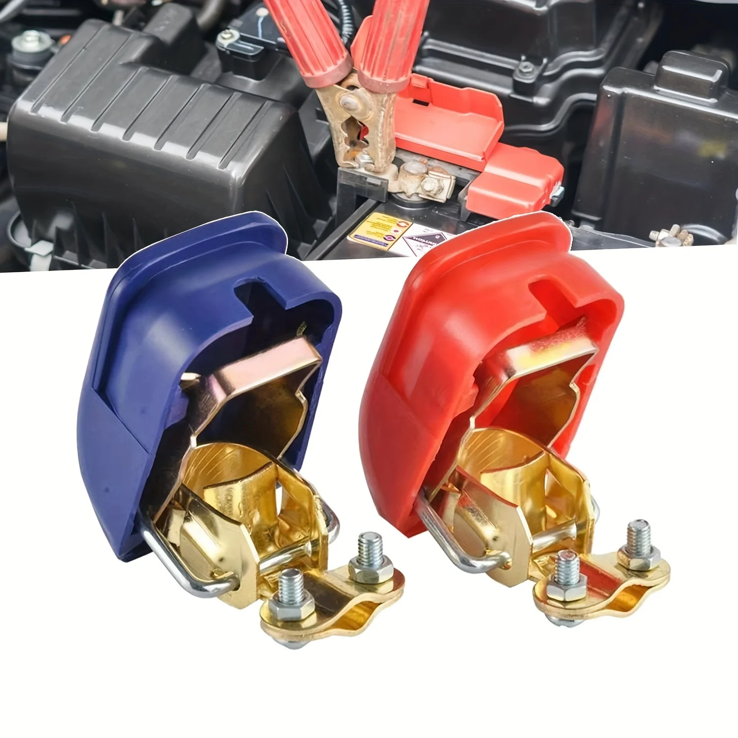 Klemmen für Autobatterieklemmen, positive und negative Anschlüsse mit Schnellwechselmechanismus, schützender Batterietrennung Image