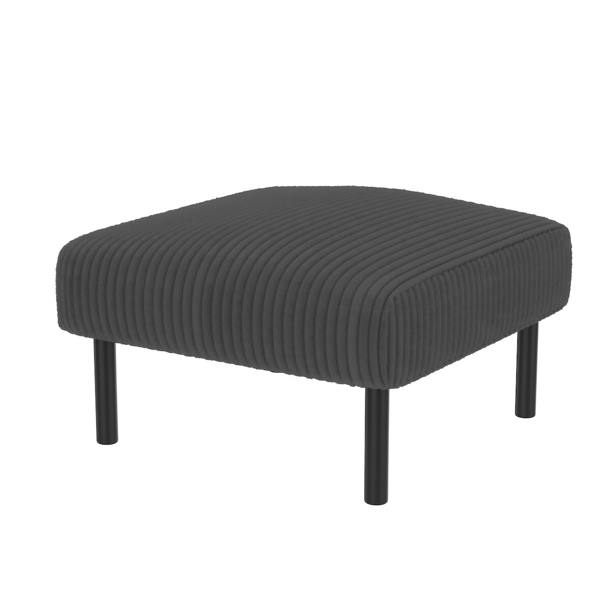 STILVORA Fußhocker Cordstoff Grau 56x51x39 cm mit Metallgestell Image