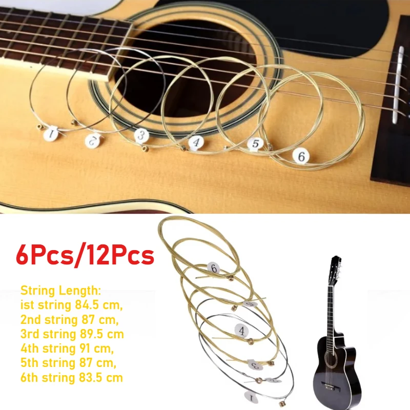 1 Set/2 Set di Corde in Ottone per Chitarra, Corde per Chitarra Folk, Corde per Chitarra Acustica, Set di Corde in Ottone per Chitarra in Legno, Accessori Universali per Chitarra