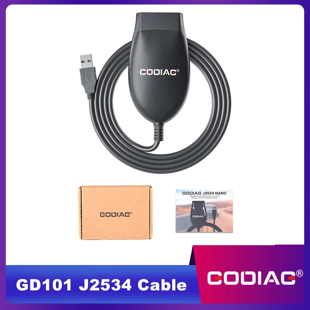 GODIAG GD101 J2534 Diagnosekabel unterstützt J2534 und ELM327 Diagnose J1979 kompatible Fahrzeuge Schaltmodus automatisch Image
