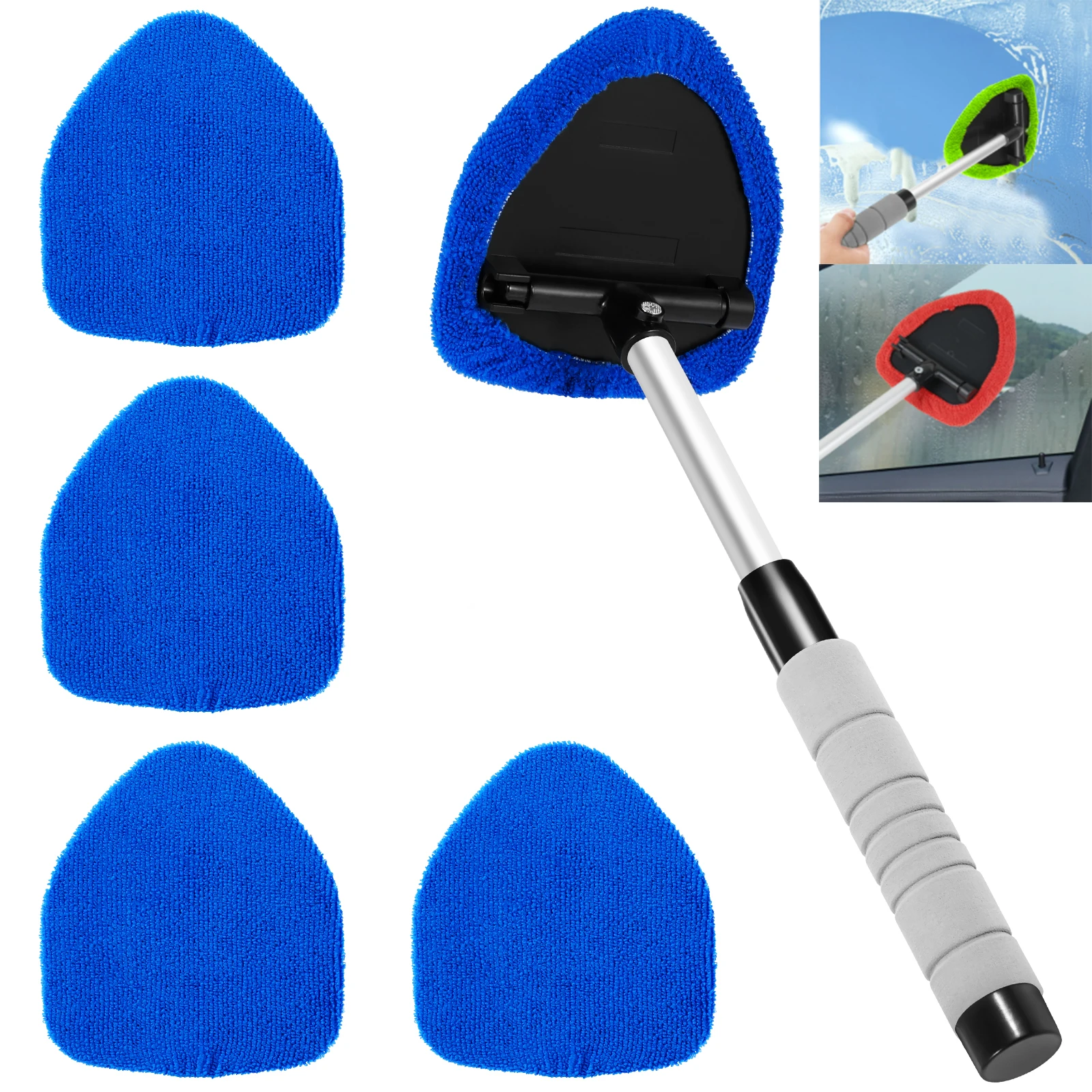 Auto Windschutzscheibe Wasser Schaben Teleskop Auto Glas Auto Fenster Wischer Auto Reinigung Werkzeuge Fenster Reinigung Pinsel Reinigung Tuch Image