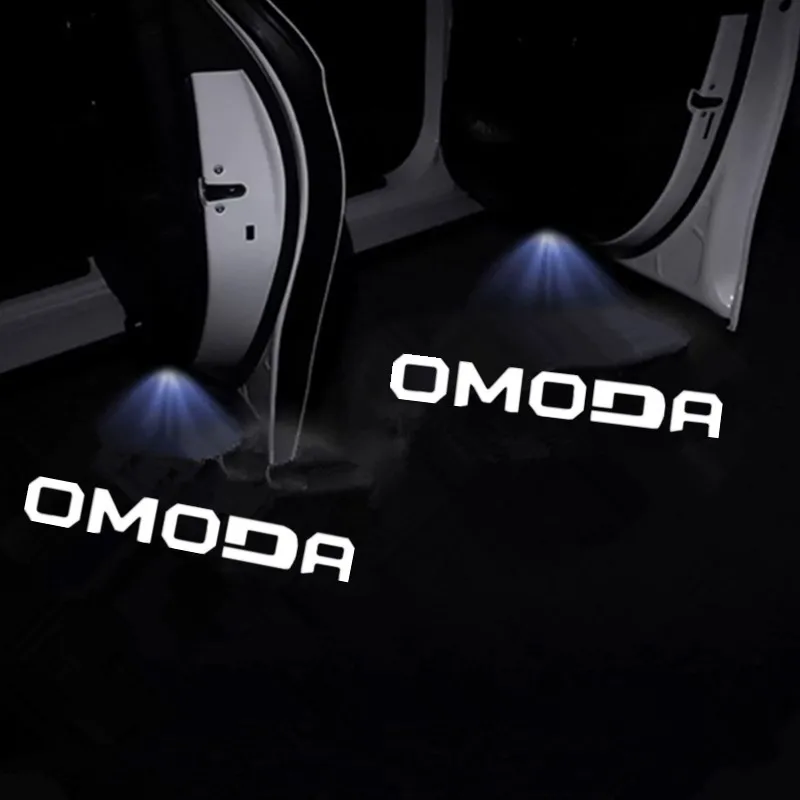 2X Drahtlose LED Auto Tür Logo Willkommen Schatten Licht Laser Projektor Geister Lampe Für CHERY OMODA 5 S5 O5 E5 c5 PRO PHEV Zubehör Image