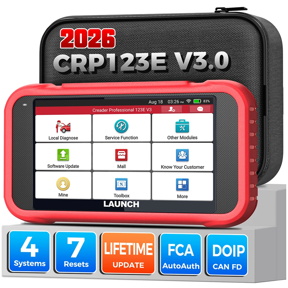 【Kostenlose Updates】 2026 Neuer LAUNCH X431 CRP123E V3.0 OBD2-Scanner für Motor-, ABS-, SRS- und AT-Systemdiagnose mit 7 Reset-Funktionen Image