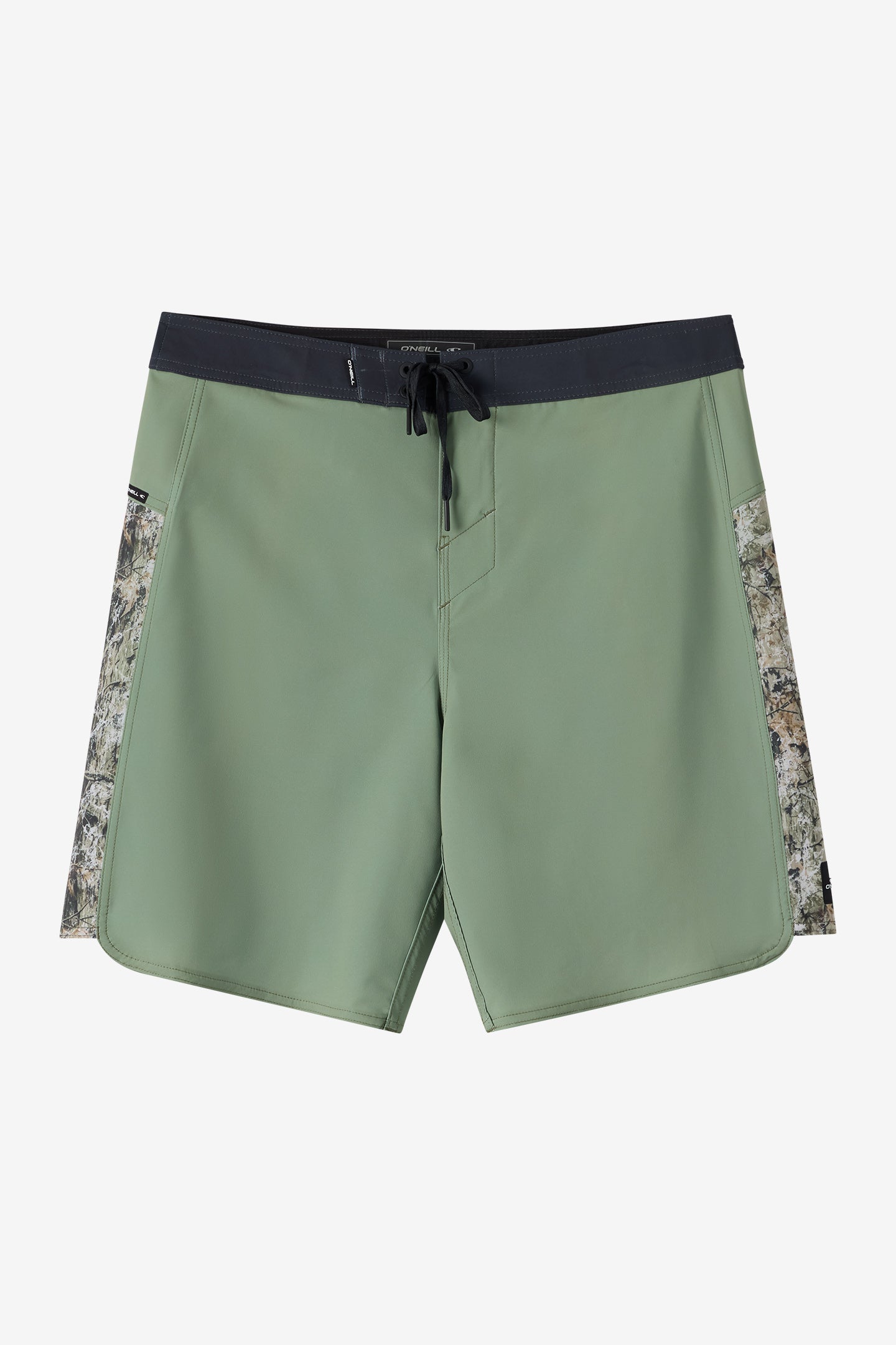 O'Neill Men's Hyperfreak Tech Panel 18"" Board Shorts in Oil Green, Size 38, Elastane/Polyester