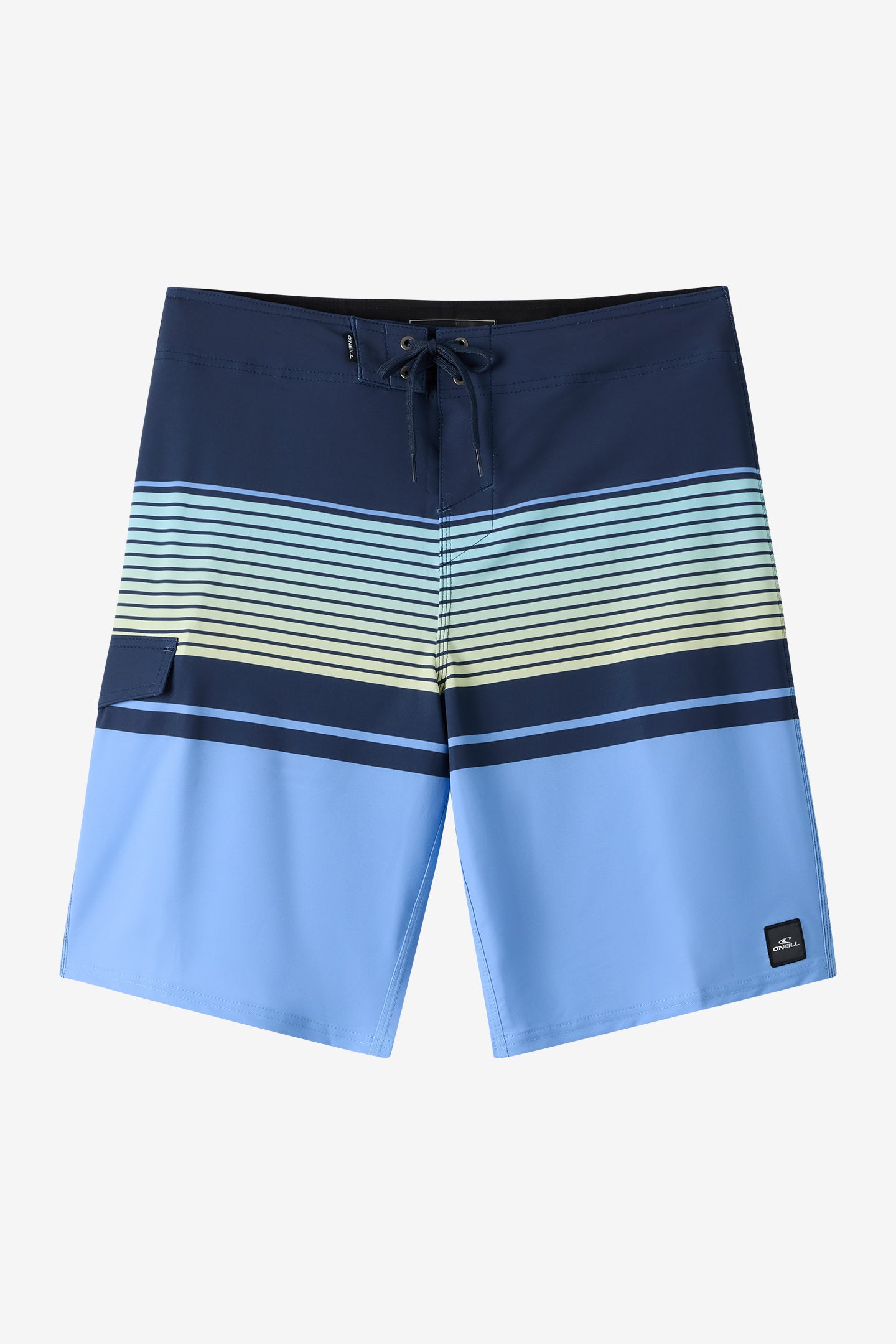 O'Neill Men's Lennox Stripe 21"" Board Shorts in Blue Glass, Size 31, Elastane/Polyester
