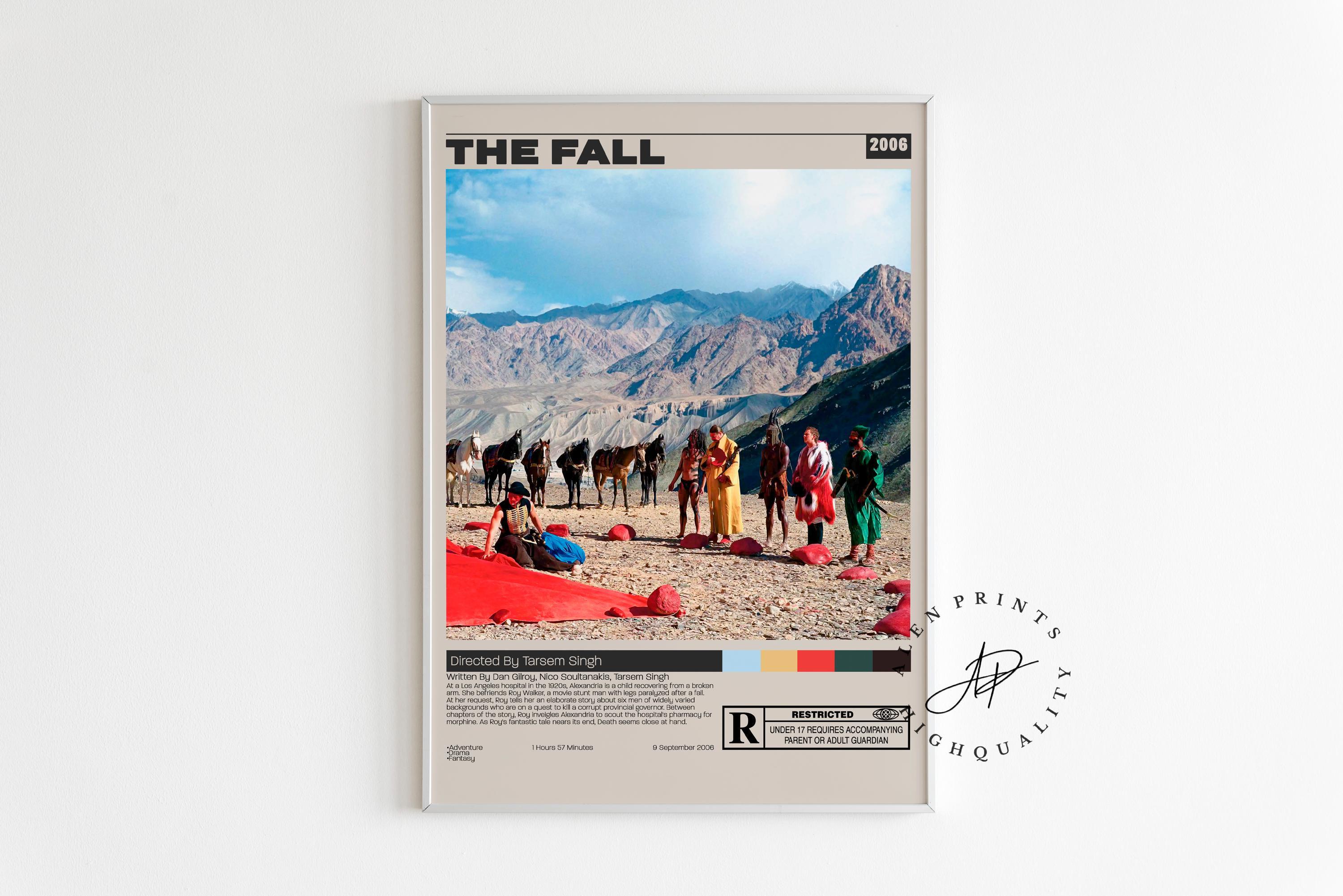 Poster del film The Fall, stampa di film retrò, stile moderno di metà secolo, poster di programmi TV retrò, poster di film minimalista, poster di film
