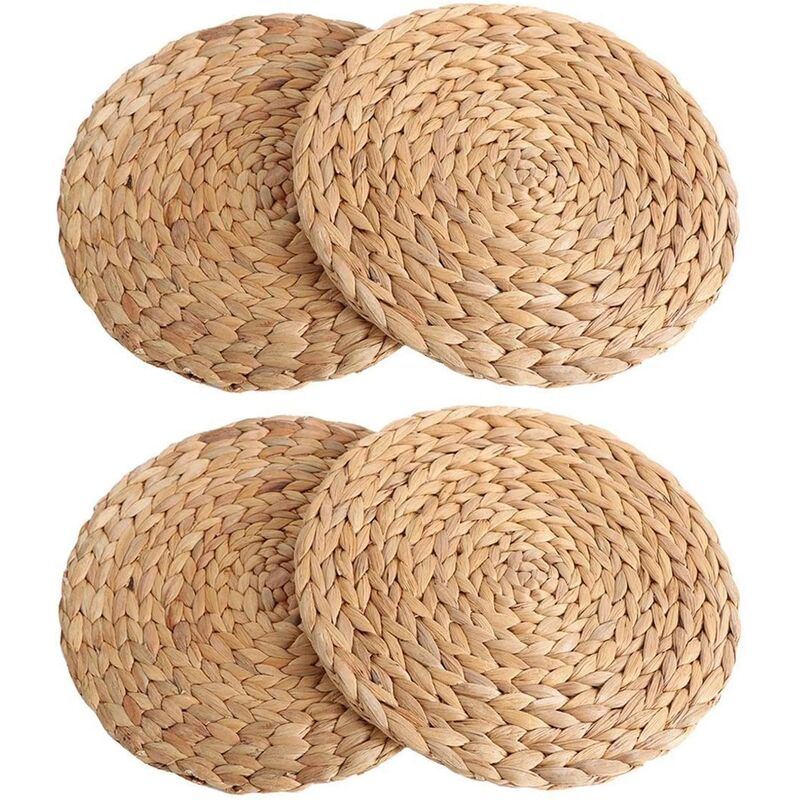 Minkurow Tovaglietta Intrecciata Per Bottiglia D'Acqua Naturale Tovaglietta Tovaglietta In Rattan Intrecciata Tovaglietta Tovaglietta Per Bottiglia D'Acqua Tovaglietta Rotonda Intrecciata Verde Decora