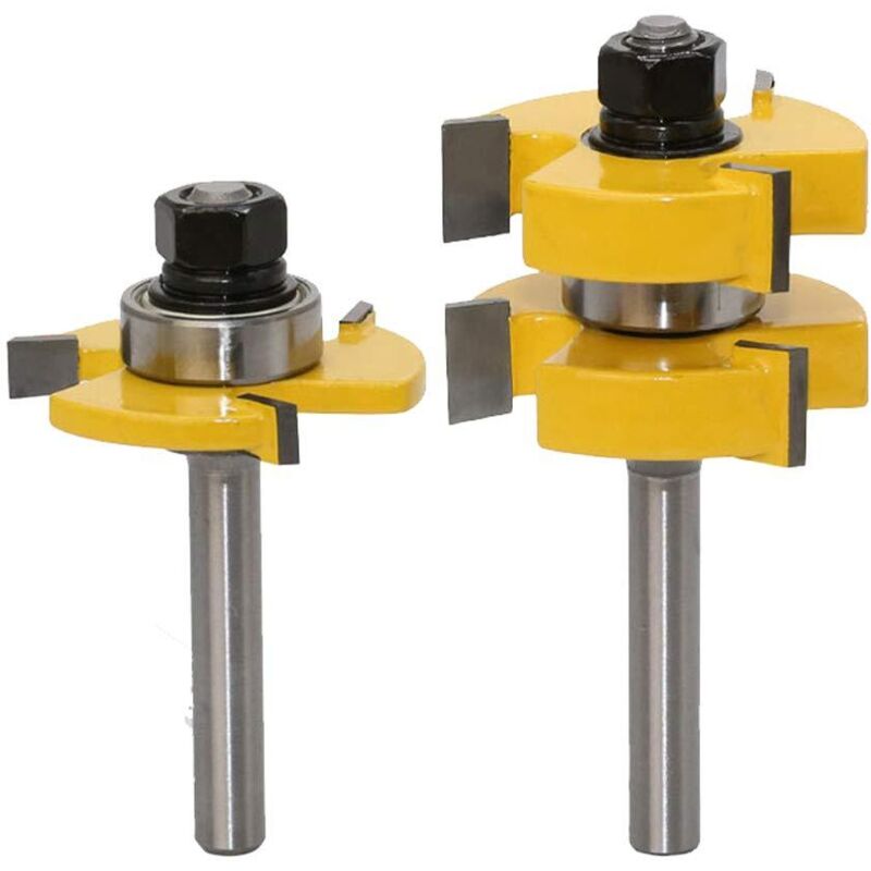 Set Di 2 Frese A T Con 8 Impugnature E 8 Scanalature A T Da 8 Mm - Rwbricolage ›utensili Manuali Ed Elettrici› Accessori Per Utensili Elettrici›accessori Per Frese›frese›frese Per Scanalature