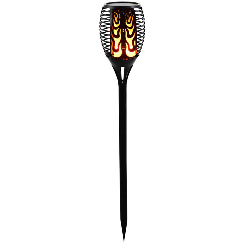 Lampada Da Giardino A Led Per Esterni Solare Con Lampada A Torcia Illuminazione Effetto Fiamma Nero Bianco Noor 89023